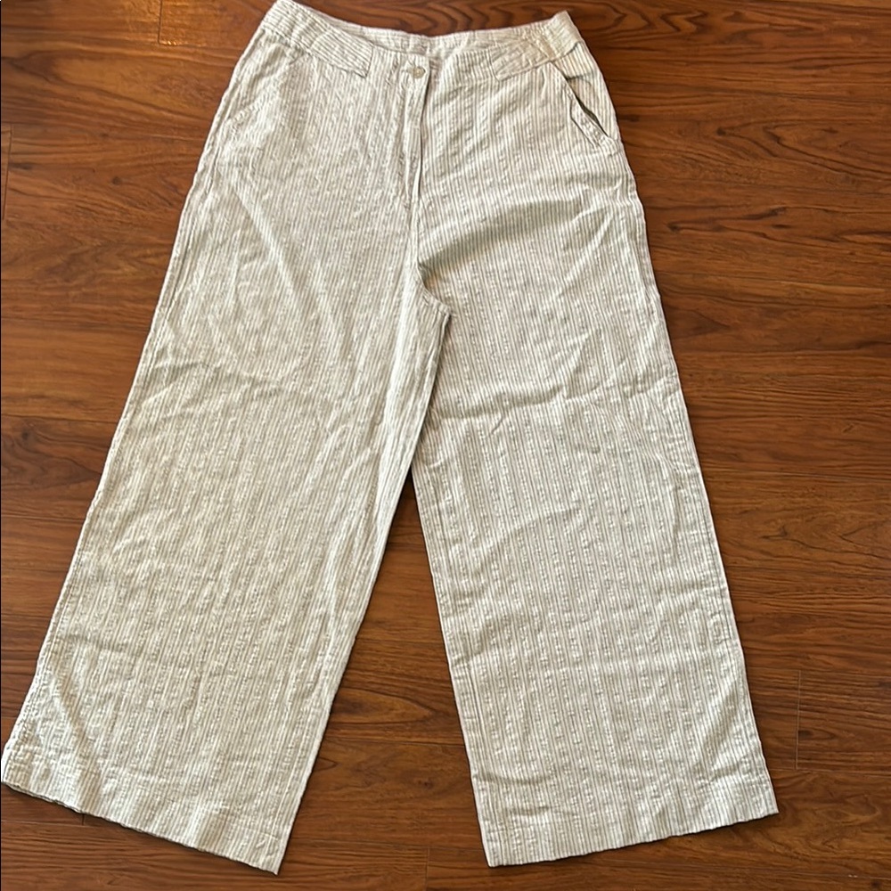 Poetry Hemp and Organic Cotton Striped Wide-Leg Trousers